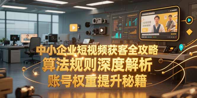中小企业短视频获客全攻略，算法规则深度解析，账号权重提升秘籍创客联盟总站-闲云创业网-老韩轻创网-中创网-福缘网-冒泡网-资源之家-魔方项目库创客联盟总站