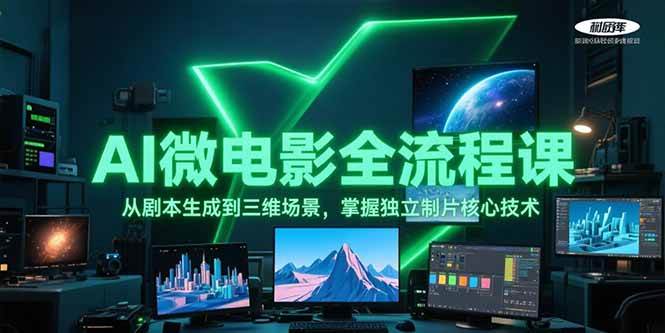 AI微电影全流程课,从剧本生成到三维场景,掌握独立制片核心技术创客联盟总站-闲云创业网-老韩轻创网-中创网-福缘网-冒泡网-资源之家-魔方项目库创客联盟总站
