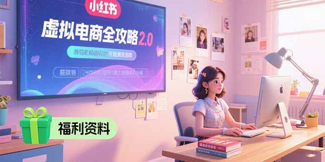 虚拟电商全攻略2.0,开店选品实操流程,账号定位、货源发布、笔记发布技巧创客联盟总站-闲云创业网-老韩轻创网-中创网-福缘网-冒泡网-资源之家-魔方项目库创客联盟总站