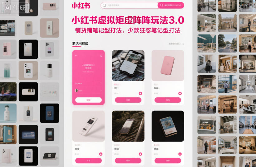 小红书虚拟矩阵玩法3.0,铺货铺笔记型打法,少款狂怼笔记型打法创客联盟总站-闲云创业网-老韩轻创网-中创网-福缘网-冒泡网-资源之家-魔方项目库创客联盟总站