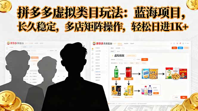 拼多多虚拟类目玩法，蓝海项目，长久稳定，多店矩阵操作，轻松日进1K+创客联盟总站-闲云创业网-老韩轻创网-中创网-福缘网-冒泡网-资源之家-魔方项目库创客联盟总站
