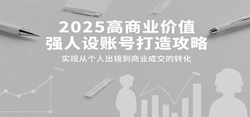 2025高商业价值强人设账号打造攻略，实现从个人出镜到商业成交的转化创客联盟总站-闲云创业网-老韩轻创网-中创网-福缘网-冒泡网-资源之家-魔方项目库创客联盟总站