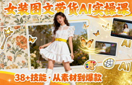 女装图文带货的AI实操课创客联盟总站-闲云创业网-老韩轻创网-中创网-福缘网-冒泡网-资源之家-魔方项目库创客联盟总站