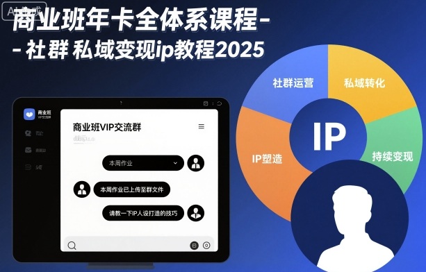 商业班年卡全体系课程-社群私域变现ip教程2025创客联盟总站-闲云创业网-老韩轻创网-中创网-福缘网-冒泡网-资源之家-魔方项目库创客联盟总站