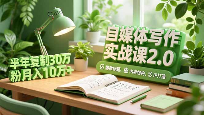 自媒体写作实战课2.0，爆款标题、内容结构、IP打造，半年复制30万粉月入10万+创客联盟总站-闲云创业网-老韩轻创网-中创网-福缘网-冒泡网-资源之家-魔方项目库创客联盟总站