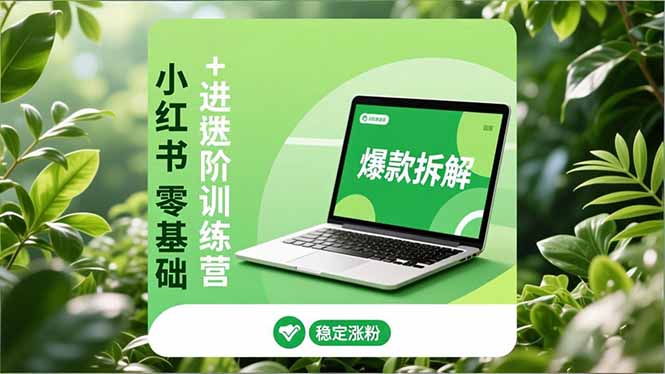 小红书零基础+高阶训练营:安全养号、爆款拆解、长效运营,实现稳定涨粉与变现创客联盟总站-闲云创业网-老韩轻创网-中创网-福缘网-冒泡网-资源之家-魔方项目库创客联盟总站