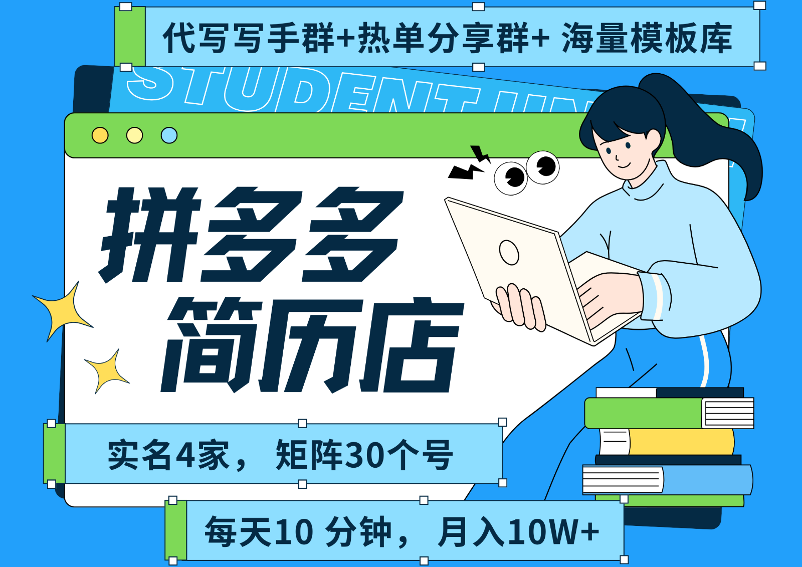 拼多多电商 拼多多 虚拟资料 简历 海报代写 全SOP流程 毫无保留分享(含后端资料)创客联盟总站-闲云创业网-老韩轻创网-中创网-福缘网-冒泡网-资源之家-魔方项目库创客联盟总站