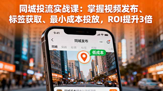 同城投流实战课：掌握视频发布、标签获取、最小成本投放，ROI提升3倍创客联盟总站-闲云创业网-老韩轻创网-中创网-福缘网-冒泡网-资源之家-魔方项目库创客联盟总站