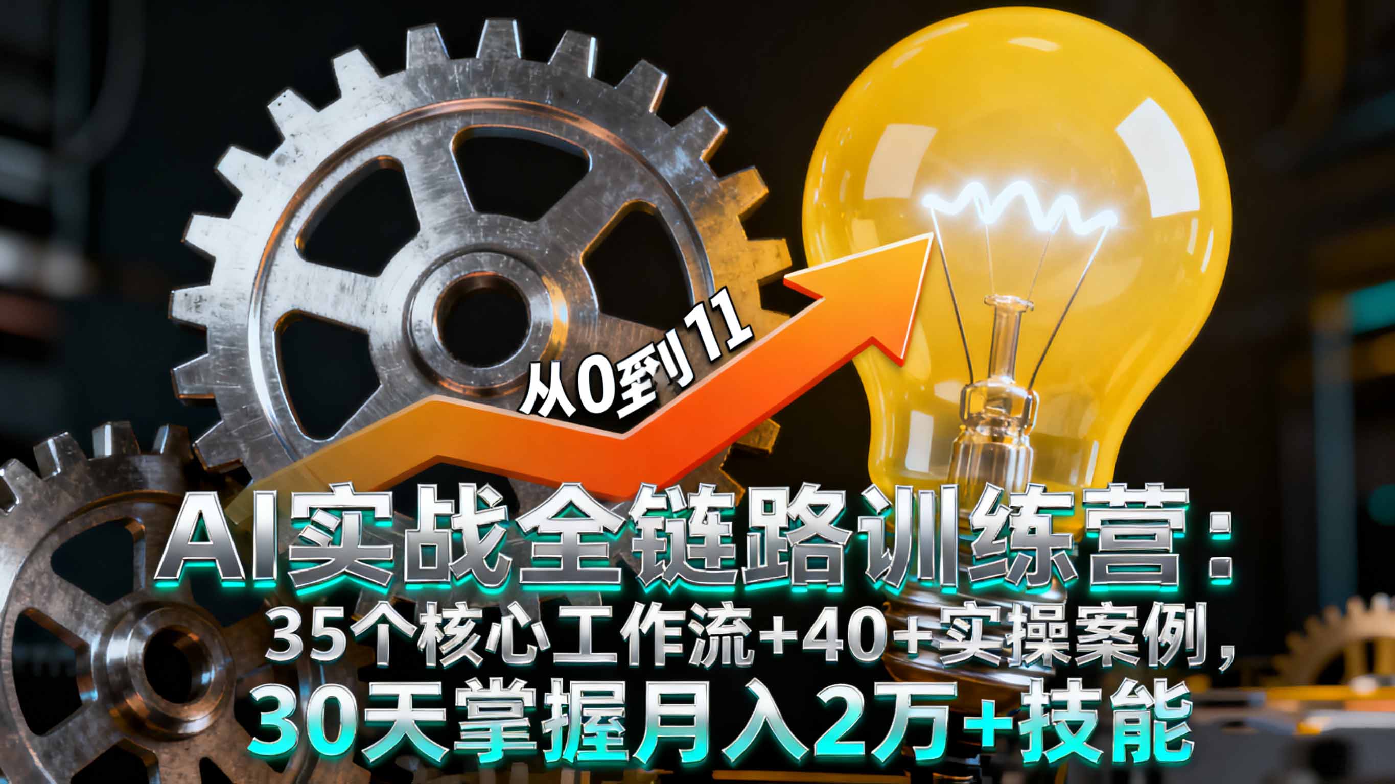 AI实战全链路训练营：35个核心工作流+40+实操案例，30天掌握月入2万+技能创客联盟总站-闲云创业网-老韩轻创网-中创网-福缘网-冒泡网-资源之家-魔方项目库创客联盟总站