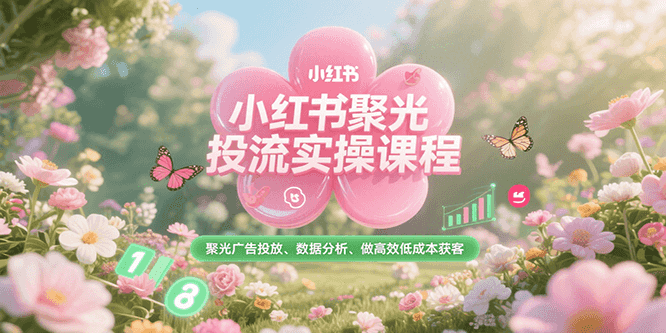 小红书聚光投流实操课程，聚光广告投放、数据分析、做高效低成本获客创客联盟总站-闲云创业网-老韩轻创网-中创网-福缘网-冒泡网-资源之家-魔方项目库创客联盟总站