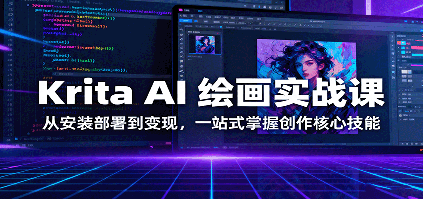Krita AI 绘画实战课:从安装部署到变现,一站式掌握创作核心技能创客联盟总站-闲云创业网-老韩轻创网-中创网-福缘网-冒泡网-资源之家-魔方项目库创客联盟总站