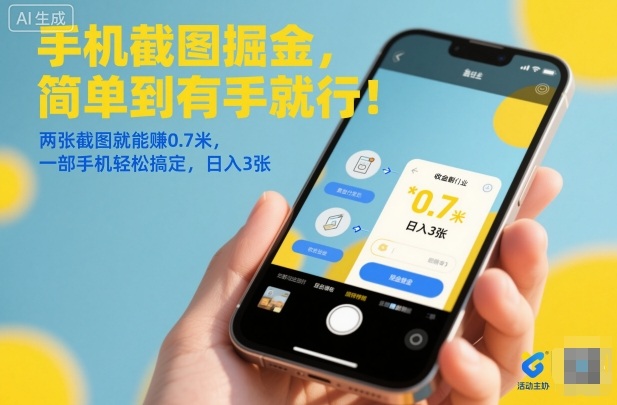 手机截图掘金,简单到有手就行!两张截图就能賺0.7米,一部手机轻松搞定,日入3张【揭秘】创客联盟总站-闲云创业网-老韩轻创网-中创网-福缘网-冒泡网-资源之家-魔方项目库创客联盟总站