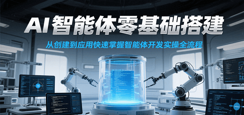 AI智能体零基础搭建实操课,从创建到应用快速掌握智能体开发全流程!创客联盟总站-闲云创业网-老韩轻创网-中创网-福缘网-冒泡网-资源之家-魔方项目库创客联盟总站