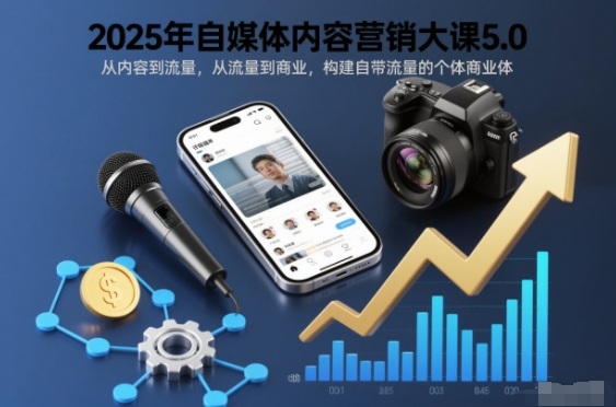 2025年自媒体内容营销大课5.0,从内容到流量,从流量到商业,构建自带流量的个体商业体创客联盟总站-闲云创业网-老韩轻创网-中创网-福缘网-冒泡网-资源之家-魔方项目库创客联盟总站