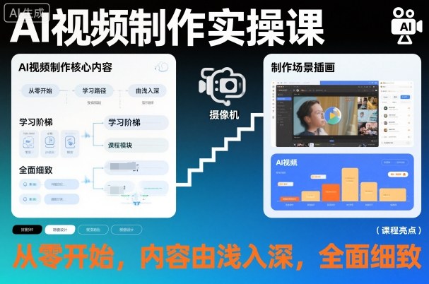 AI视频制作实操课，从零开始，内容由浅入深，全面细致创客联盟总站-闲云创业网-老韩轻创网-中创网-福缘网-冒泡网-资源之家-魔方项目库创客联盟总站