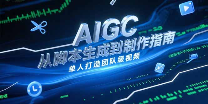 AIGC视频制作指南，从脚本生成到剪辑全流程，单人打造团队级视频创客联盟总站-闲云创业网-老韩轻创网-中创网-福缘网-冒泡网-资源之家-魔方项目库创客联盟总站