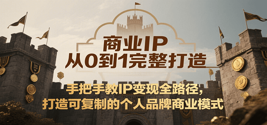 商业IP从0到1完整打造，手把手教IP变现全路径，打造可复制的个人品牌商业模式创客联盟总站-闲云创业网-老韩轻创网-中创网-福缘网-冒泡网-资源之家-魔方项目库创客联盟总站