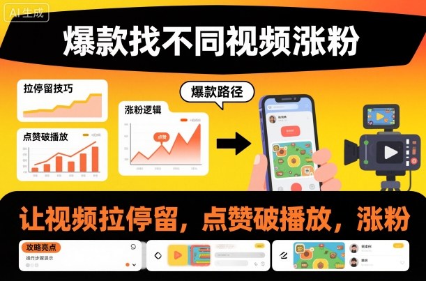 爆款找不同视频涨粉,让视频拉停留,实现点赞,破播放,涨粉创客联盟总站-闲云创业网-老韩轻创网-中创网-福缘网-冒泡网-资源之家-魔方项目库创客联盟总站