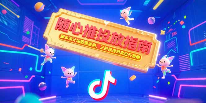 随心推投放指南，脚本设计加数据监测，三阶段自然流拉升策略创客联盟总站-闲云创业网-老韩轻创网-中创网-福缘网-冒泡网-资源之家-魔方项目库创客联盟总站