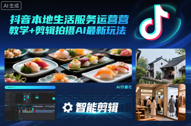 抖音本地生活服务运营教学+剪辑拍摄AI最新玩法创客联盟总站-闲云创业网-老韩轻创网-中创网-福缘网-冒泡网-资源之家-魔方项目库创客联盟总站