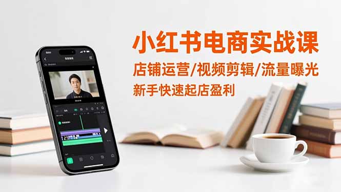 小红书电商实战课：店铺运营/视频剪辑/流量曝光，新手快速起店盈利创客联盟总站-闲云创业网-老韩轻创网-中创网-福缘网-冒泡网-资源之家-魔方项目库创客联盟总站