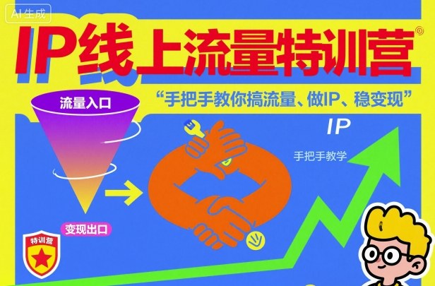 IP线上流量特训营,手把手教你搞流量、做IP、稳变现创客联盟总站-闲云创业网-老韩轻创网-中创网-福缘网-冒泡网-资源之家-魔方项目库创客联盟总站