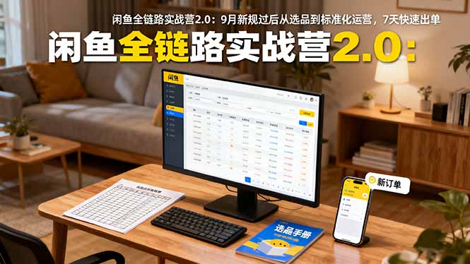 闲鱼全链路实战营2.0：9月新规过后从选品到标准化运营，7天快速出单创客联盟总站-闲云创业网-老韩轻创网-中创网-福缘网-冒泡网-资源之家-魔方项目库创客联盟总站
