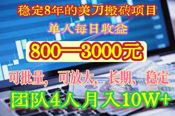 稳定8年的美刀搬砖项目，单人每日收益800—3000.团队4人月入10W+.可线下创客联盟总站-闲云创业网-老韩轻创网-中创网-福缘网-冒泡网-资源之家-魔方项目库创客联盟总站