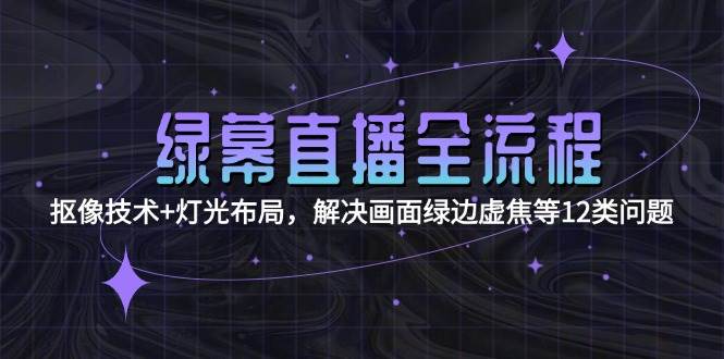 绿幕直播全流程:抠像技术+灯光布局,解决画面绿边虚焦等12类问题创客联盟总站-闲云创业网-老韩轻创网-中创网-福缘网-冒泡网-资源之家-魔方项目库创客联盟总站