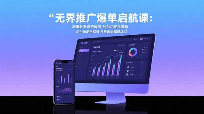 无界推广爆单启航课：流量分发算法解密 后台功能全解析 投放前必知避坑点创客联盟总站-闲云创业网-老韩轻创网-中创网-福缘网-冒泡网-资源之家-魔方项目库创客联盟总站