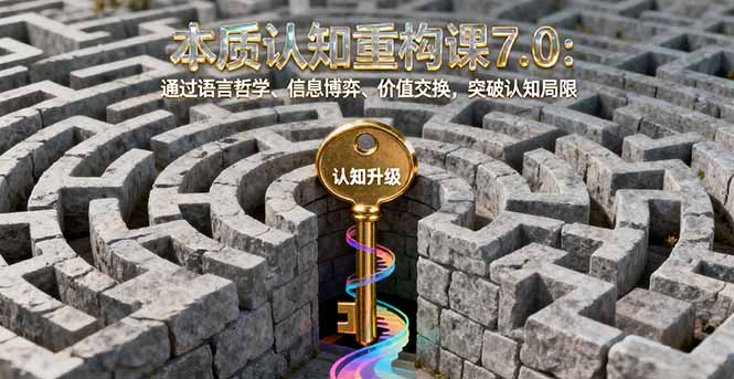 本质认知重构课7.0：通过语言哲学、信息博弈、价值交换，突破认知局限创客联盟总站-闲云创业网-老韩轻创网-中创网-福缘网-冒泡网-资源之家-魔方项目库创客联盟总站