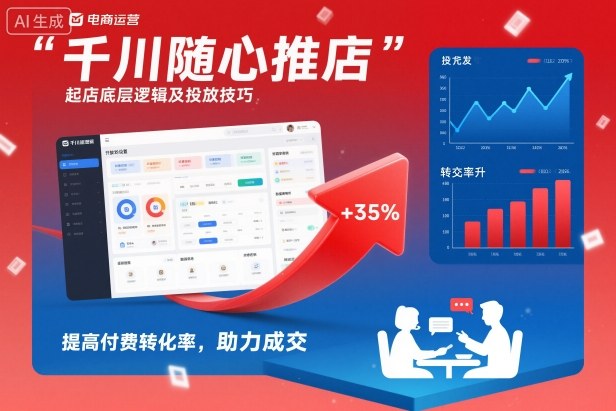 千川随心推起店底层逻辑及投放技巧，提高付费转化率，助力成交创客联盟总站-闲云创业网-老韩轻创网-中创网-福缘网-冒泡网-资源之家-魔方项目库创客联盟总站