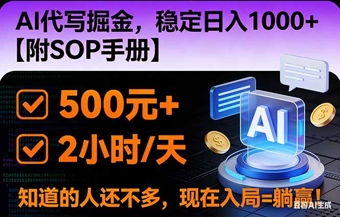 2026风口项目,AI代写掘金,稳定日入1000+,掌握核心技能【附SOP手册】创客联盟总站-闲云创业网-老韩轻创网-中创网-福缘网-冒泡网-资源之家-魔方项目库创客联盟总站