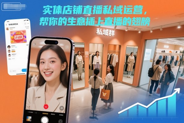 实体店铺直播私域运营，帮你的生意插上直播的翅膀创客联盟总站-闲云创业网-老韩轻创网-中创网-福缘网-冒泡网-资源之家-魔方项目库创客联盟总站