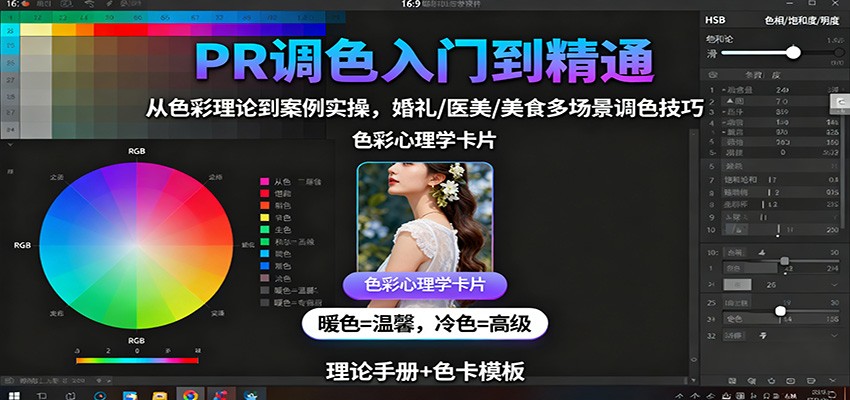 PR调色入门到精通:从色彩理论到案例实操,婚礼/医美/美食多场景调色技巧创客联盟总站-闲云创业网-老韩轻创网-中创网-福缘网-冒泡网-资源之家-魔方项目库创客联盟总站