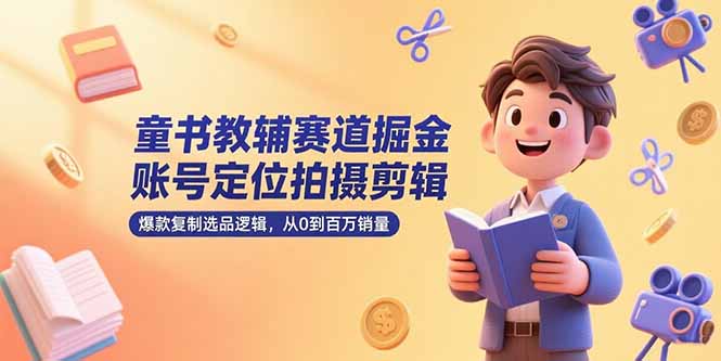 童书教辅赛道掘金，账号定位拍摄剪辑，爆款复制选品逻辑，从0到百万销量创客联盟总站-闲云创业网-老韩轻创网-中创网-福缘网-冒泡网-资源之家-魔方项目库创客联盟总站