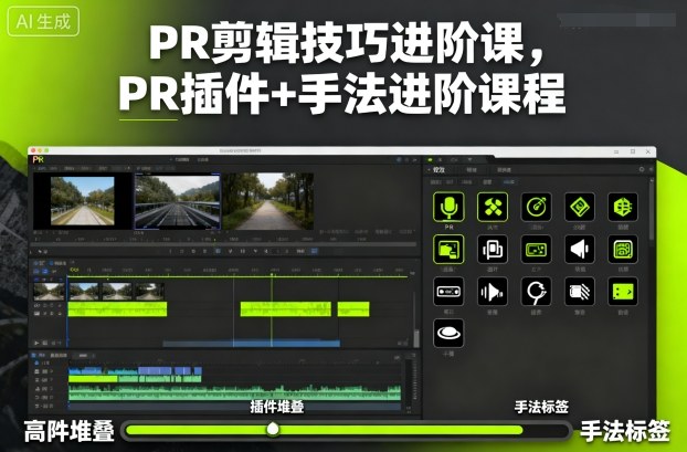 PR剪辑技巧进阶课,PR插件+手法进阶课程创客联盟总站-闲云创业网-老韩轻创网-中创网-福缘网-冒泡网-资源之家-魔方项目库创客联盟总站