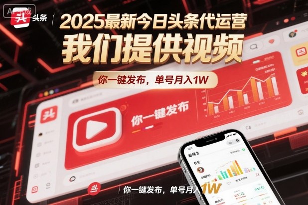 2025最新今日头条代运营,我们提供视频,你一键发布,单号月入1W【揭秘】创客联盟总站-闲云创业网-老韩轻创网-中创网-福缘网-冒泡网-资源之家-魔方项目库创客联盟总站