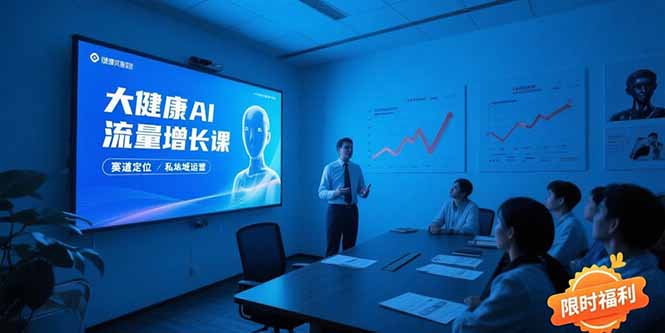 大健康AI流量增长课8.0，赛道定位方法论，AI数字人内容生产，私域转化运营创客联盟总站-闲云创业网-老韩轻创网-中创网-福缘网-冒泡网-资源之家-魔方项目库创客联盟总站
