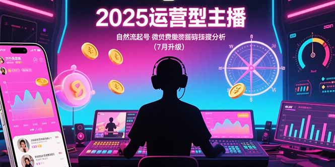 2025运营型主播：自然流起号，微付费投放技巧，罗盘数据深度解析(7月更新创客联盟总站-闲云创业网-老韩轻创网-中创网-福缘网-冒泡网-资源之家-魔方项目库创客联盟总站