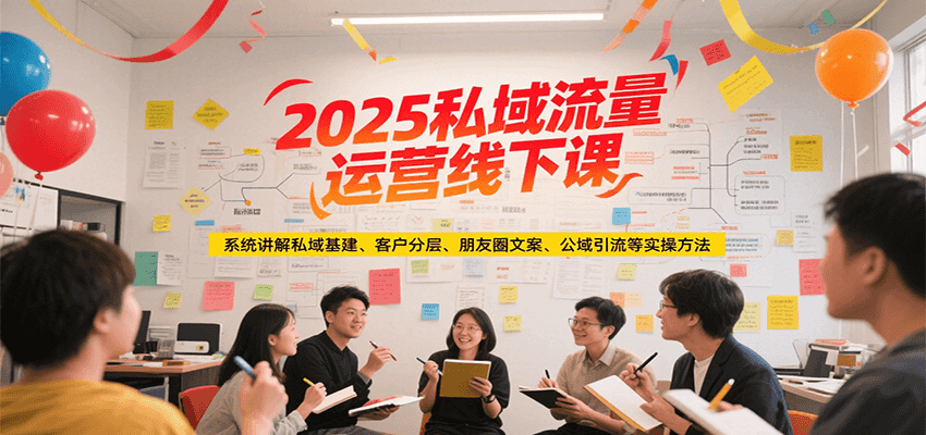 2025私域流量运营线下课,系统讲解私域基建/客户分层/朋友圈文案/公域引流等实操方法创客联盟总站-闲云创业网-老韩轻创网-中创网-福缘网-冒泡网-资源之家-魔方项目库创客联盟总站