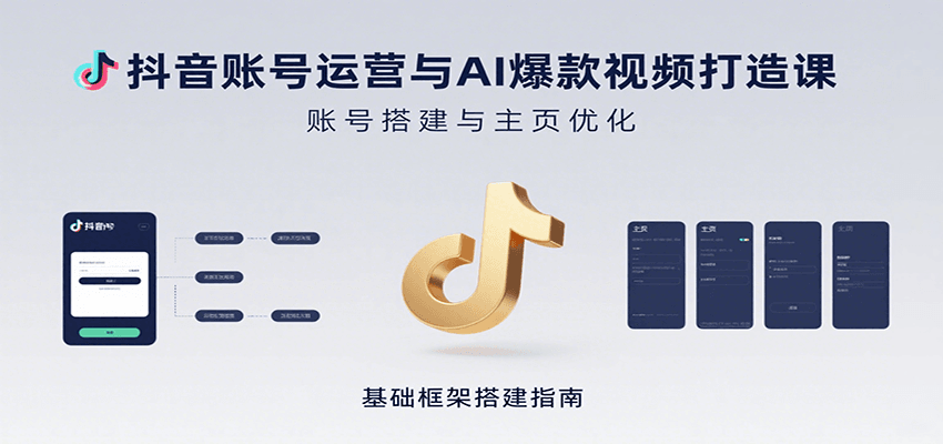 抖音账号运营与AI爆款视频打造课:含账号搭建、运营及多种AI特效视频制作方法创客联盟总站-闲云创业网-老韩轻创网-中创网-福缘网-冒泡网-资源之家-魔方项目库创客联盟总站