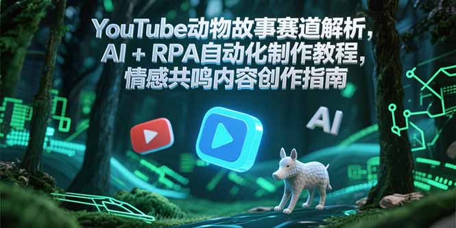 YouTube动物故事赛道解析，AI+RPA自动化制作教程，情感共鸣内容创作指南创客联盟总站-闲云创业网-老韩轻创网-中创网-福缘网-冒泡网-资源之家-魔方项目库创客联盟总站