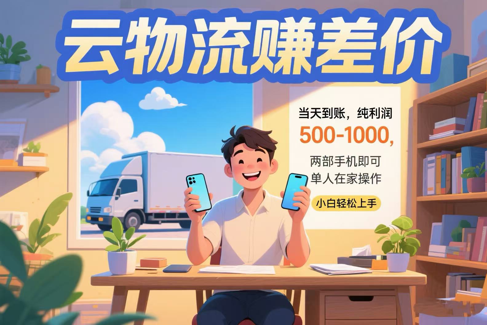 云物流赚差价 当天到账纯利润500-1000 两部手机即可 可单人在家操作 小…创客联盟总站-闲云创业网-老韩轻创网-中创网-福缘网-冒泡网-资源之家-魔方项目库创客联盟总站