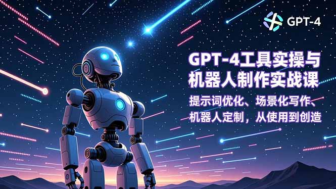 GPT-4工具实操与机器人制作实战课：提示词优化、场景化写作、机器人定制，从使用到创造创客联盟总站-闲云创业网-老韩轻创网-中创网-福缘网-冒泡网-资源之家-魔方项目库创客联盟总站