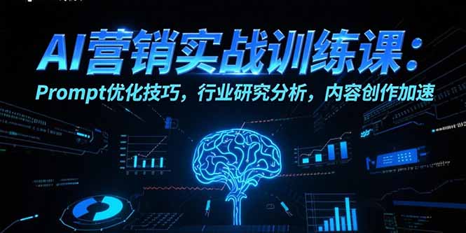 AI营销实战训练课:Prompt优化技巧,行业研究分析,内容创作加速创客联盟总站-闲云创业网-老韩轻创网-中创网-福缘网-冒泡网-资源之家-魔方项目库创客联盟总站