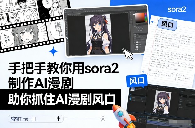 手把手教你用sora2制作AI漫剧,助你抓住AI漫剧风口创客联盟总站-闲云创业网-老韩轻创网-中创网-福缘网-冒泡网-资源之家-魔方项目库创客联盟总站