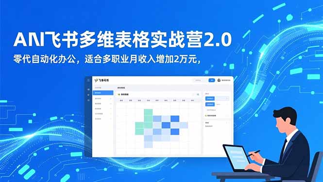 AI+飞书多维表格实战营2.0：零代码自动化办公，适合多职业月收入增加2万元创客联盟总站-闲云创业网-老韩轻创网-中创网-福缘网-冒泡网-资源之家-魔方项目库创客联盟总站