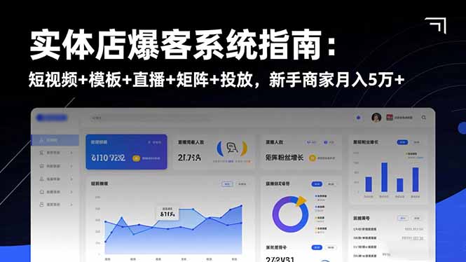 实体店爆客系统指南：短视频+模板+直播+矩阵+投放，新手商家月入5万+创客联盟总站-闲云创业网-老韩轻创网-中创网-福缘网-冒泡网-资源之家-魔方项目库创客联盟总站