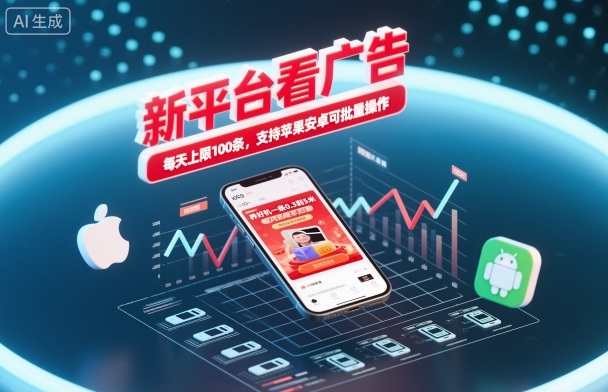 新平台看广告，养好机一条0.3到5米，每天上限100条，支持苹果安卓可批量操作创客联盟总站-闲云创业网-老韩轻创网-中创网-福缘网-冒泡网-资源之家-魔方项目库创客联盟总站